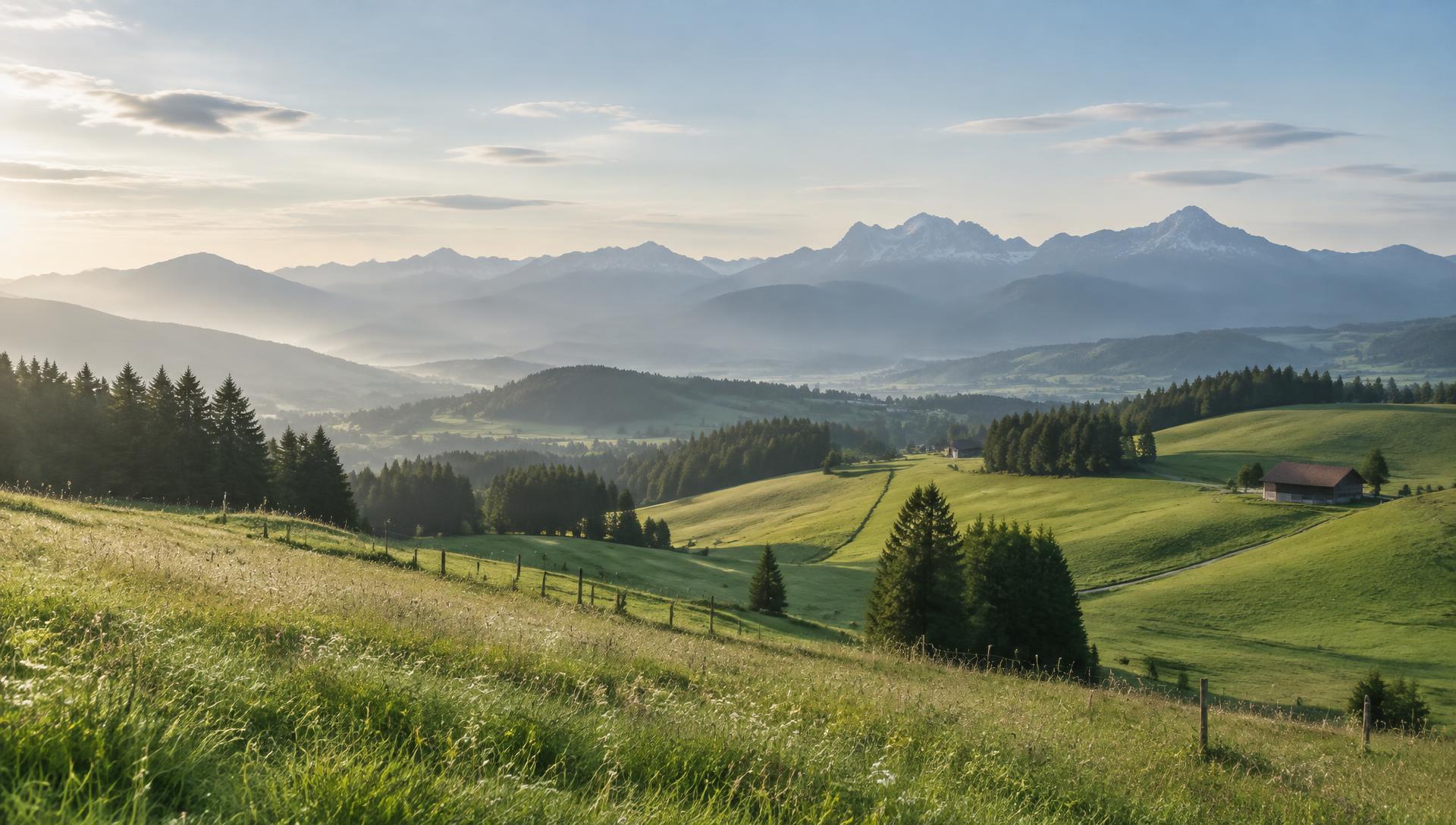 Allgäuer Wiesen und Berge bei Trauchgau